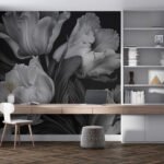 Papier peint – Iris en noir et blanc
