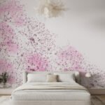 Papier peint – Nuée de petites fleurs roses