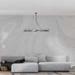 Papier peint – Courbes blanches effet texturé