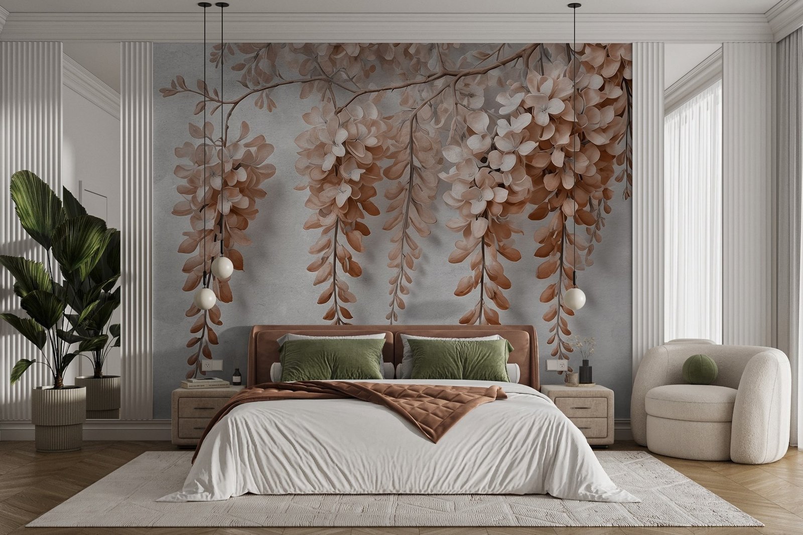 w02611v1pib5mr.jpg Papier peint – Feuillage brun rosé en cascade – Image 1