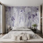 Papier peint – Grappes de fleurs violettes en cascade