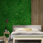 Papier peint – Mur végétal vert effet mousse