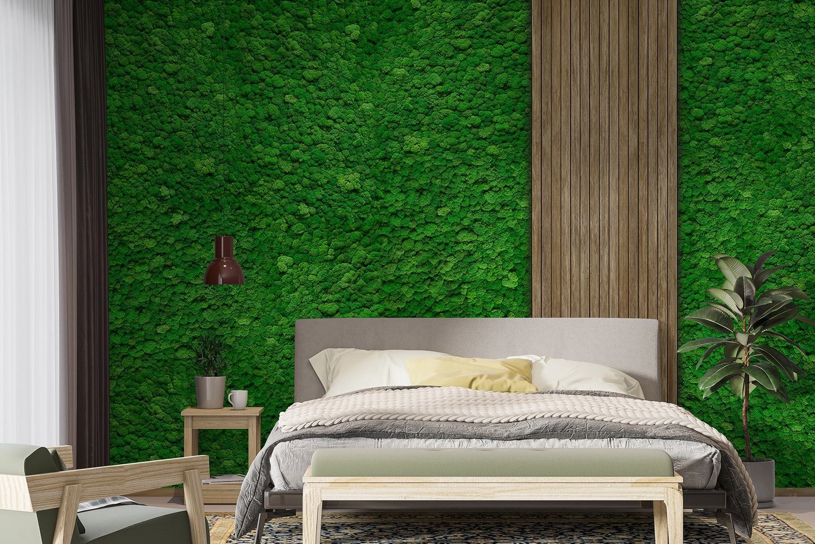 w02656pib3r.jpg Papier peint – Mur végétal vert effet mousse – Image 1