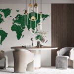 Papier peint – Carte du monde vert foncé