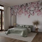 Papier peint – Magnolias roses en cascade