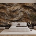 Papier peint – Texture de fourrure brune