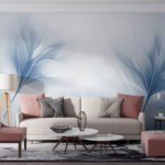 Papier peint – Fleurs bleues dans une lumière douce