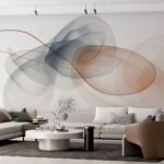 Papier peint – Ovales transparents bruns et gris