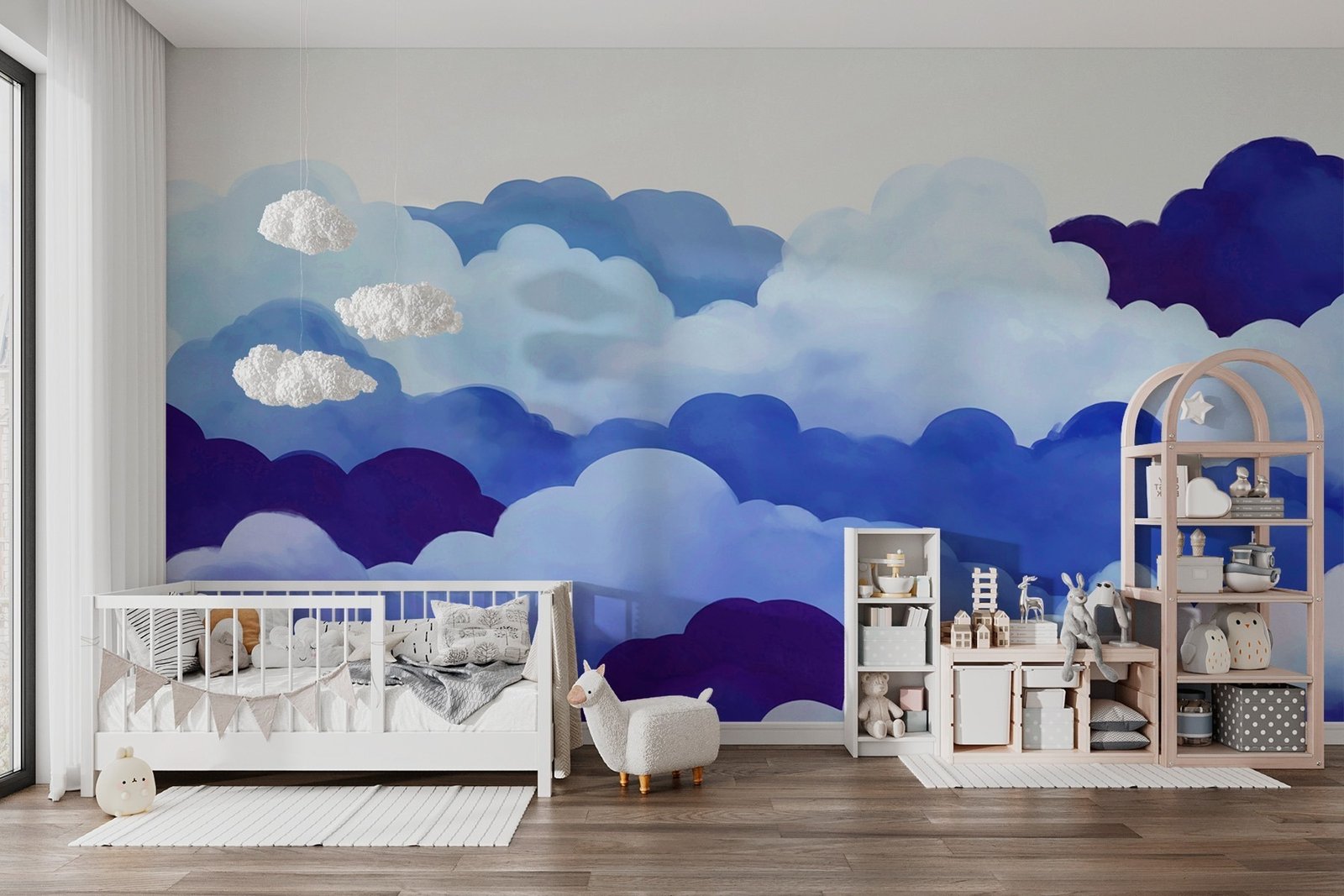 w02756pir2r.jpg Papier peint – Nuages superposés bleus – Image 1