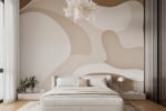 Papier peint – Courbes organiques beige et blanc – Image 2
