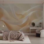 Papier peint – Drapés crème effet soyeux