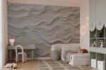 Papier peint – Ondulations blanches en relief mural – Image 2