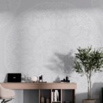 Papier peint – Texture blanche effet enduit