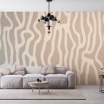 Papier peint – Motif zébré blanc et beige