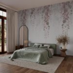 Papier peint – Grappes florales mauves en cascade