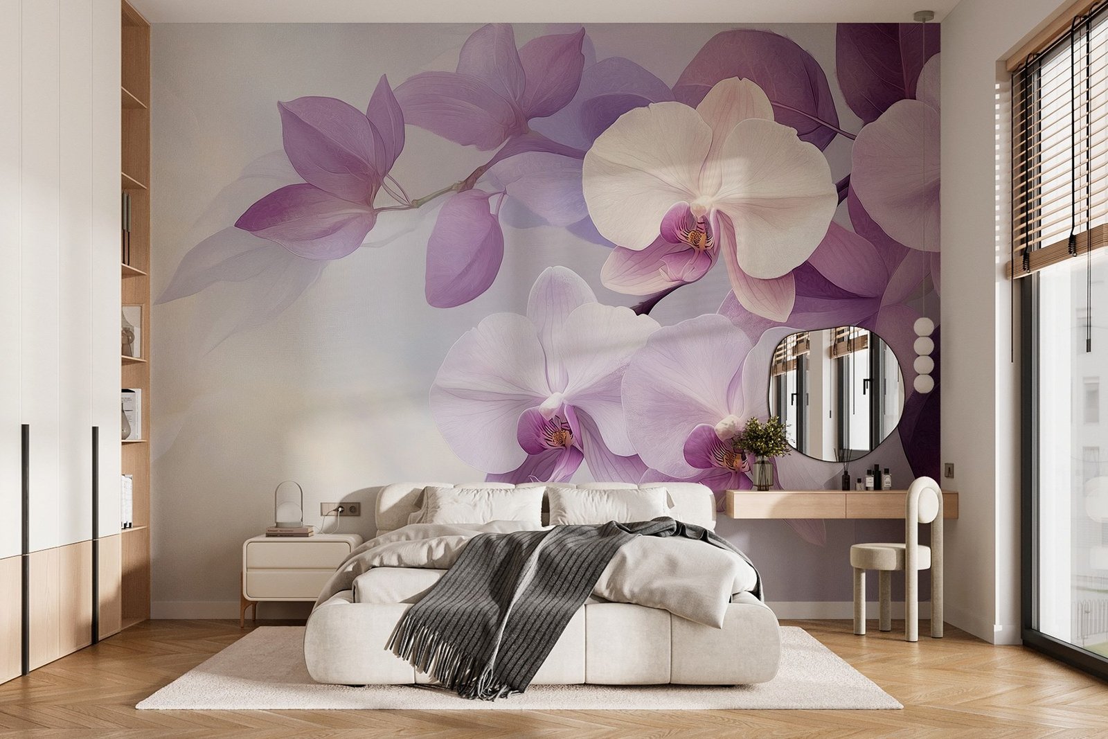 w02910pib1r.jpg Papier peint – Orchidées mauves et blanches – Image 1