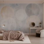 Papier peint – Cercles pastel sur fond patiné