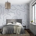 Papier peint – Contours organiques gris