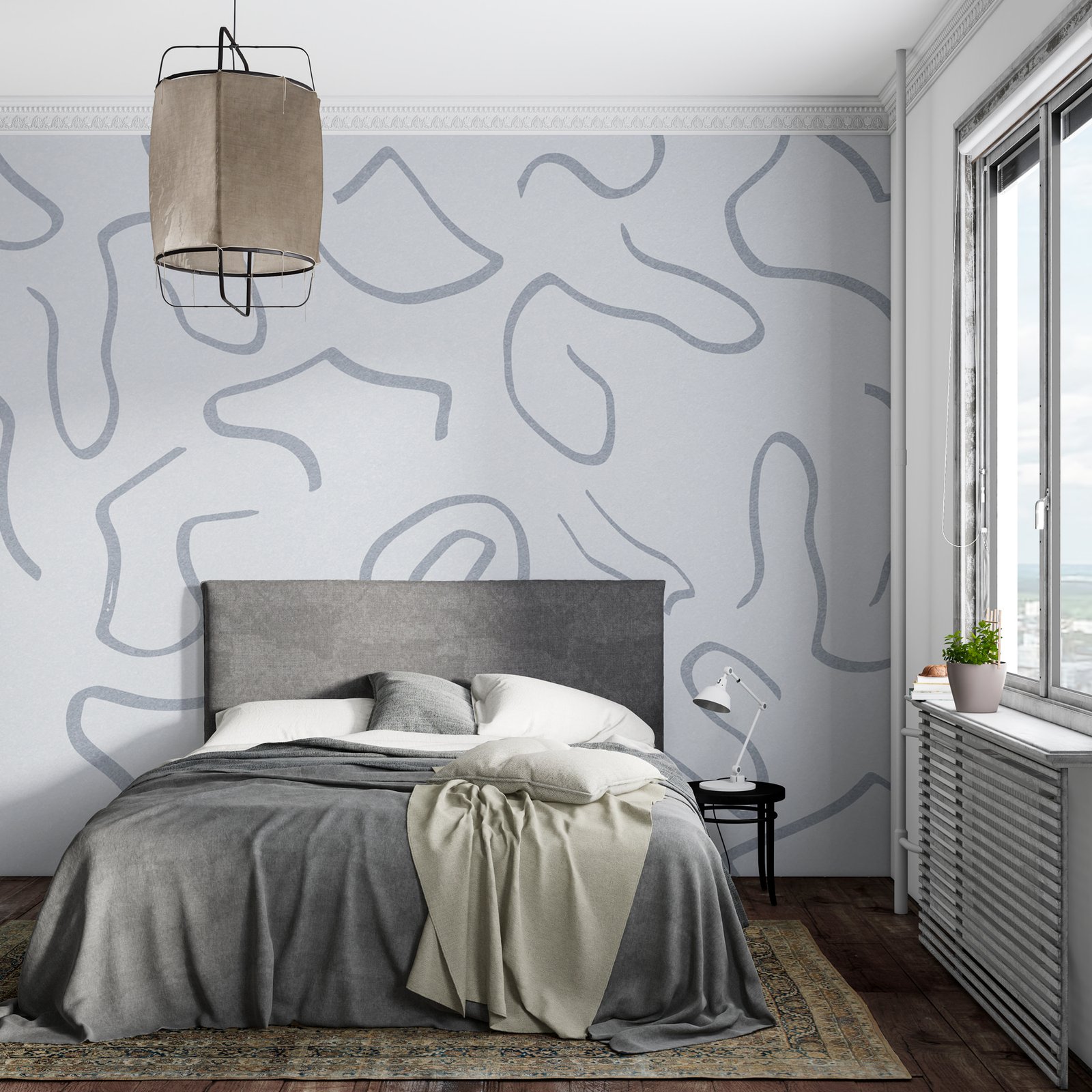 w02915v1pib46ms.jpg Papier peint – Contours organiques gris – Image 1