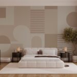 Papier peint – Composition géométrique beige et crème