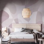 Papier peint – Formes organiques mauves et blanches