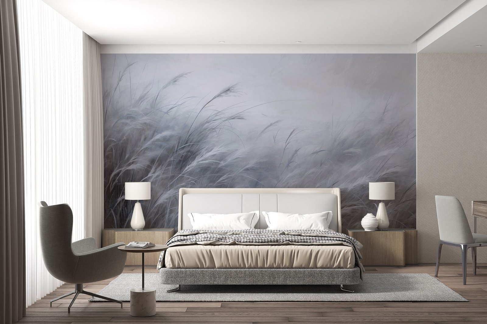 w02985v1pib1r.jpg Papier peint – Graminées gris bleuté dans le vent – Image 1