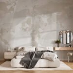 Papier peint – Carte du monde beige effet patiné