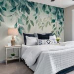 Papier peint – Feuillage turquoise en cascade