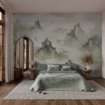 Papier peint – Montagnes vertes au style asiatique