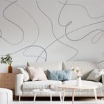Papier peint – Lignes continues grises sur fond clair