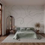 Papier peint – Lignes continues sur fond beige