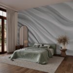 Papier peint – Plis fluides gris