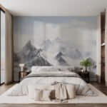 Papier peint – Montagnes bleues dans une lumière douce
