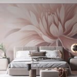 Papier peint – Fleur rose aux pétales graphiques