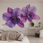 Papier peint – Orchidées violettes en transparence