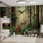 Papier peint – Animaux sauvages dans une forêt dense