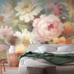 Papier peint – Bouquet de roses au style pictural