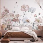 Papier peint – Prairie de fleurs pastel