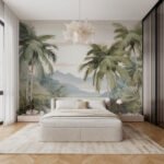 Papier peint – Palmiers et montagnes tropicales