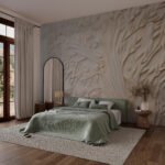 Papier peint – Feuillage sculpté beige