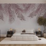 Papier peint – Palmes mauves en cascade