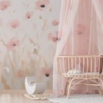Papier peint – Fleurs champêtres rose pâle