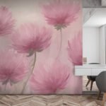 Papier peint – Fleurs roses aux pétales fins – W03310