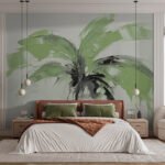 Papier peint – Palmier vert en aquarelle