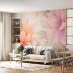 Papier peint – Pétales roses dans une lumière douce