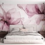Papier peint – Magnolias mauves en transparence