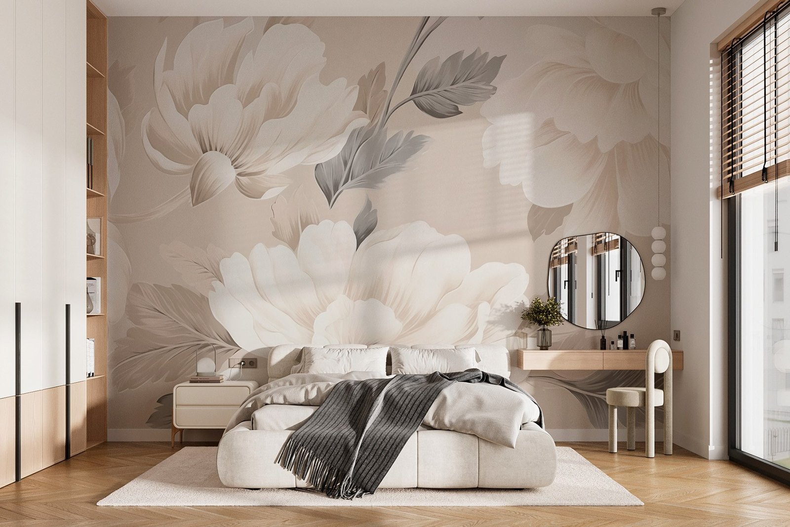 w03432pib1mr-1.jpg Papier peint – Fleurs blanches aux contours délicats – Image 1