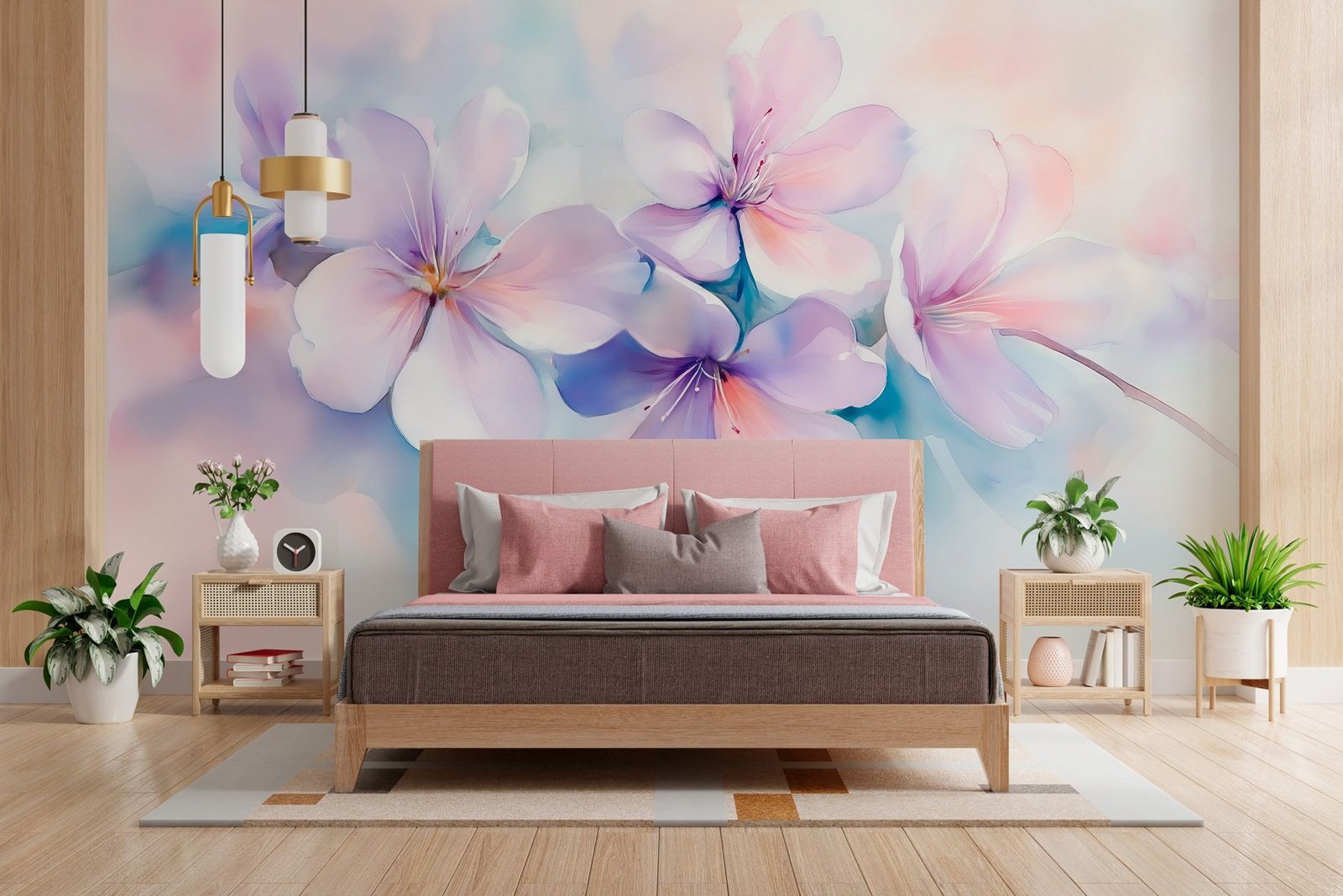 w03450pib19mr.jpg Papier peint – Orchidées pastel en aquarelle – Image 1