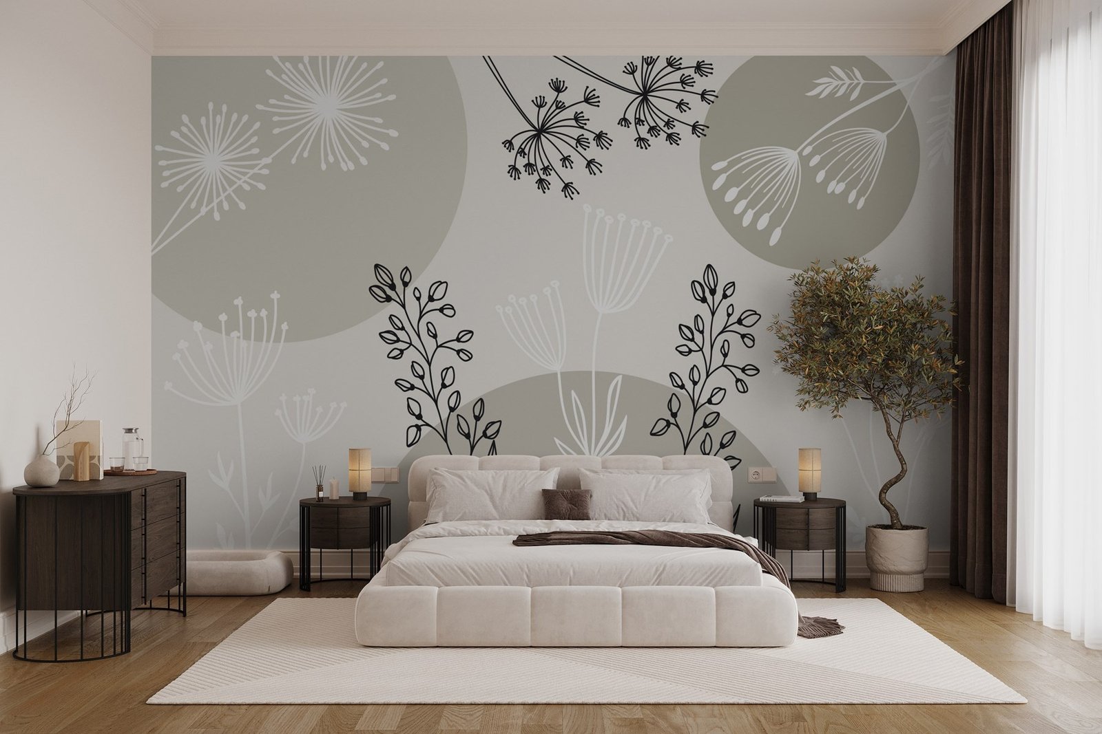 w03483v1pib1mr.jpg Papier peint – Ombelles blanches et formes grises – Image 1