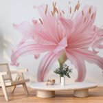 Papier peint – Fleur rose aux longs pétales